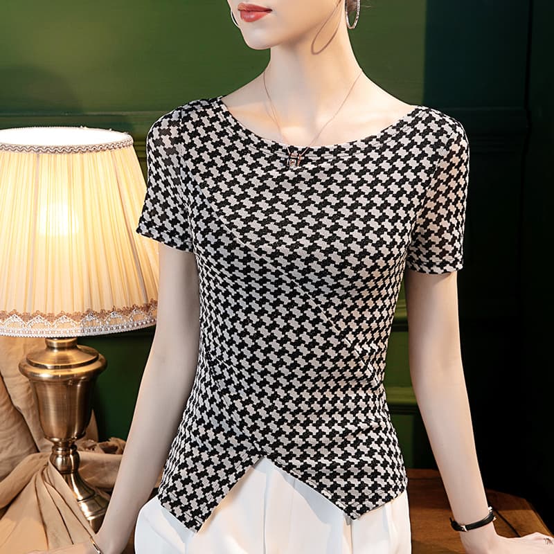 ギンガム チェック カジュアル ギンガムチェック 変形トップス