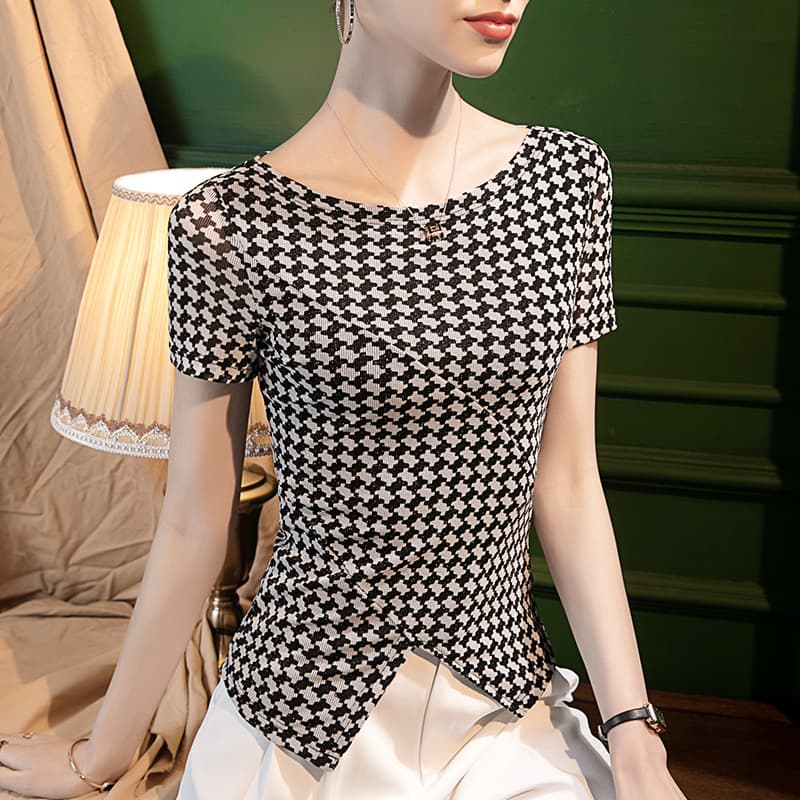 ギンガム チェック カジュアル ギンガムチェック 変形トップス