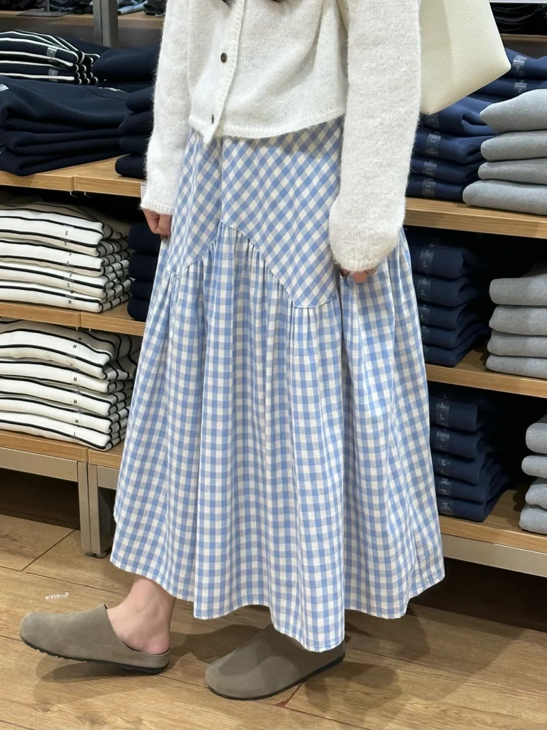ギンガム チェック 優美ティアードギンガムスカート